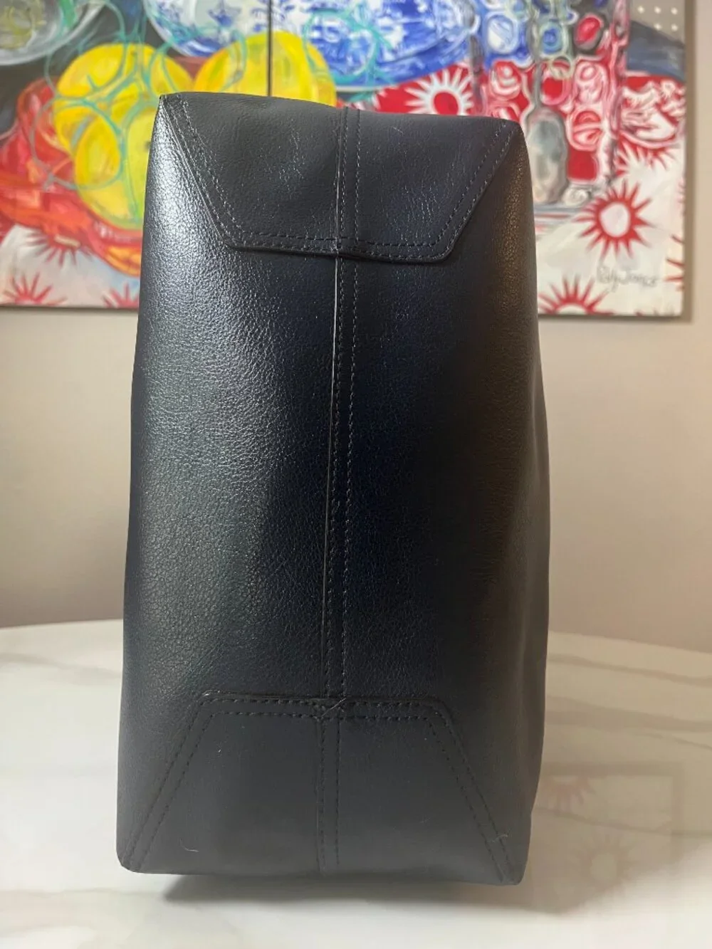 Kate Spade Arbour Hill Elodie Navy Pink Reversible Leather Tote Shoulder Bag